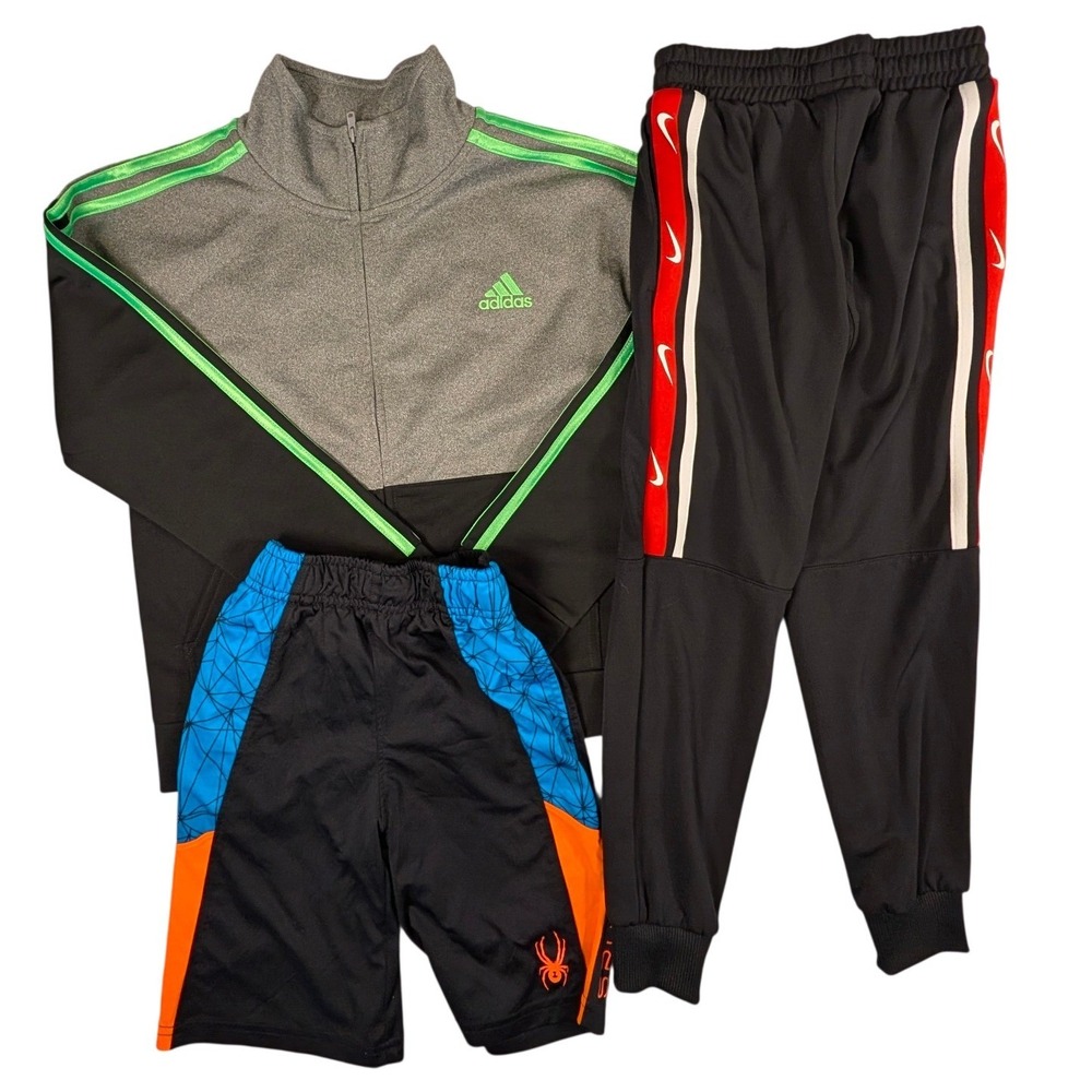 Boys Bundle Activewear Adidas Nike Spyder Track Jacket Joggers Shorts Small READ